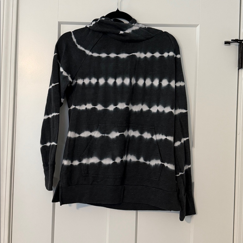 Dark Grey and White Tie-Dye Hoodie